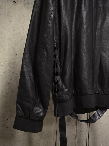 *SAMPLE* Helmut Lang SS01 Bungee Cord Cut Out Lambskin Leather Jacket