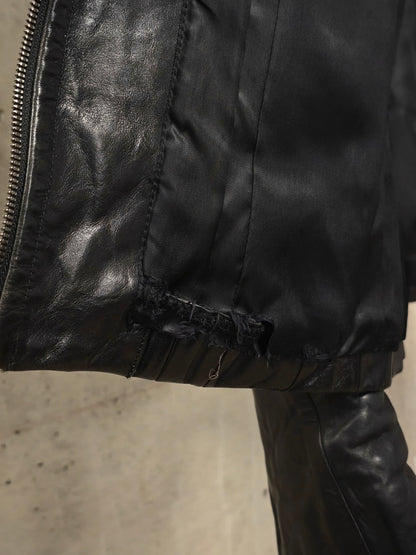 Julius_7 AW09 "7th Morning" Raglan Cow Leather Rider Jacket