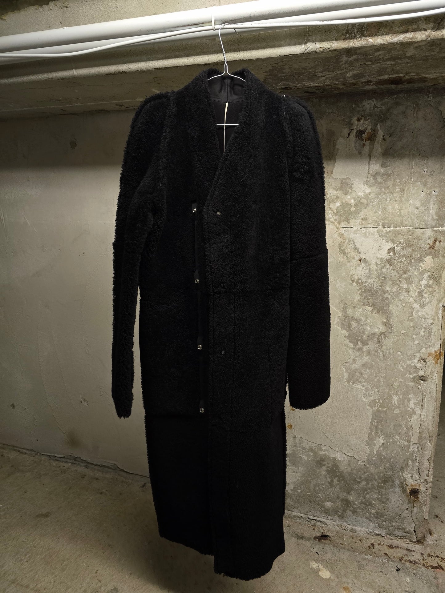 Rick Owens AW19 "LARRY" Legaspi Black Lamb Shearling Coat