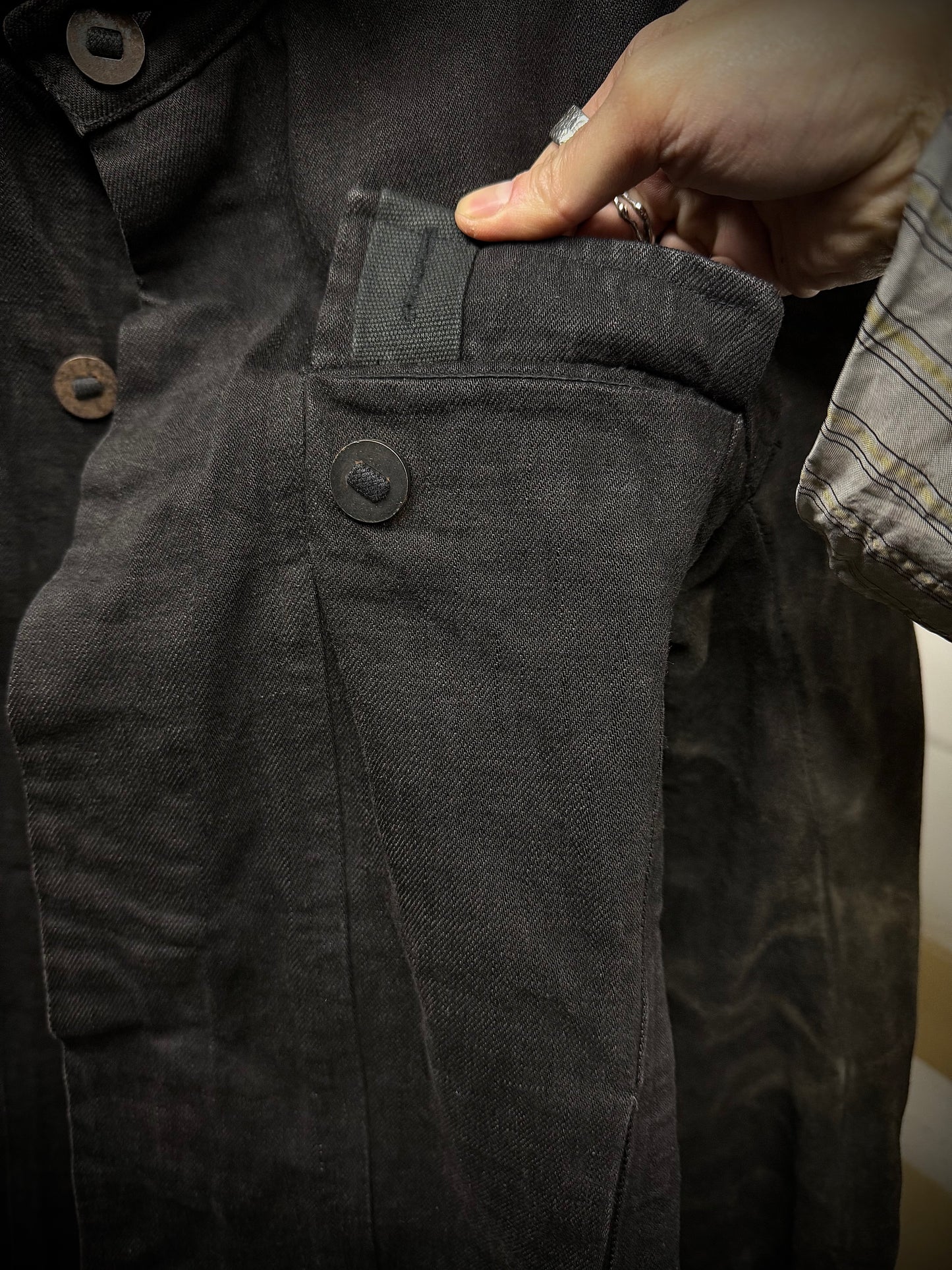 Boris Bidjan Saberi SS14 'TEJANA 1' Horse Culatta Leather Sleeve Hybrid Denim Jacket