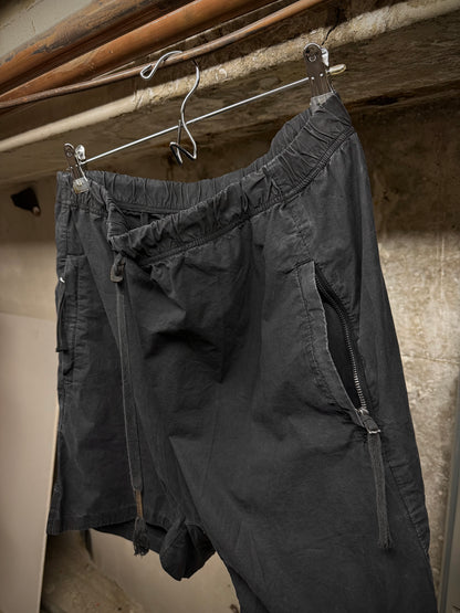 Boris Bidjan Saberi SS18 'P7 F1502M' Black Resin Dyed Drop-crotch Shorts