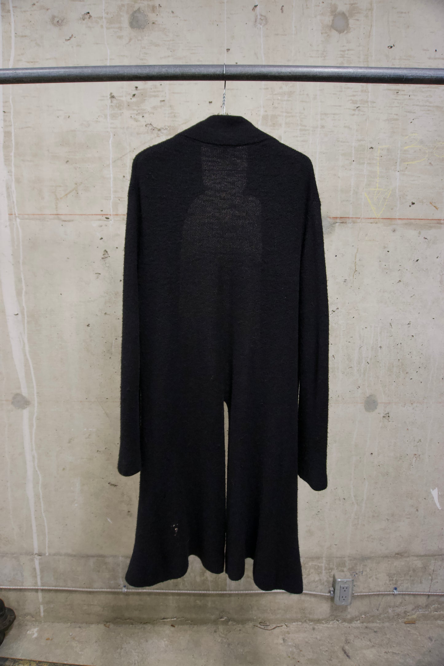 Ann Demeulemeester 2010s Alpaca Wool Zip Long Split Hem Cardigan