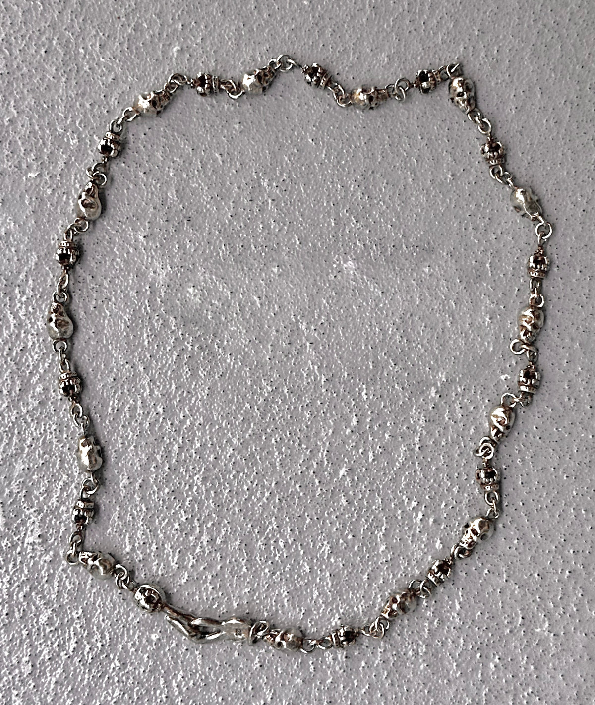 Justin Davis .925 Silver Skull Necklace Y2K Gothic Jewelry – DRIEW