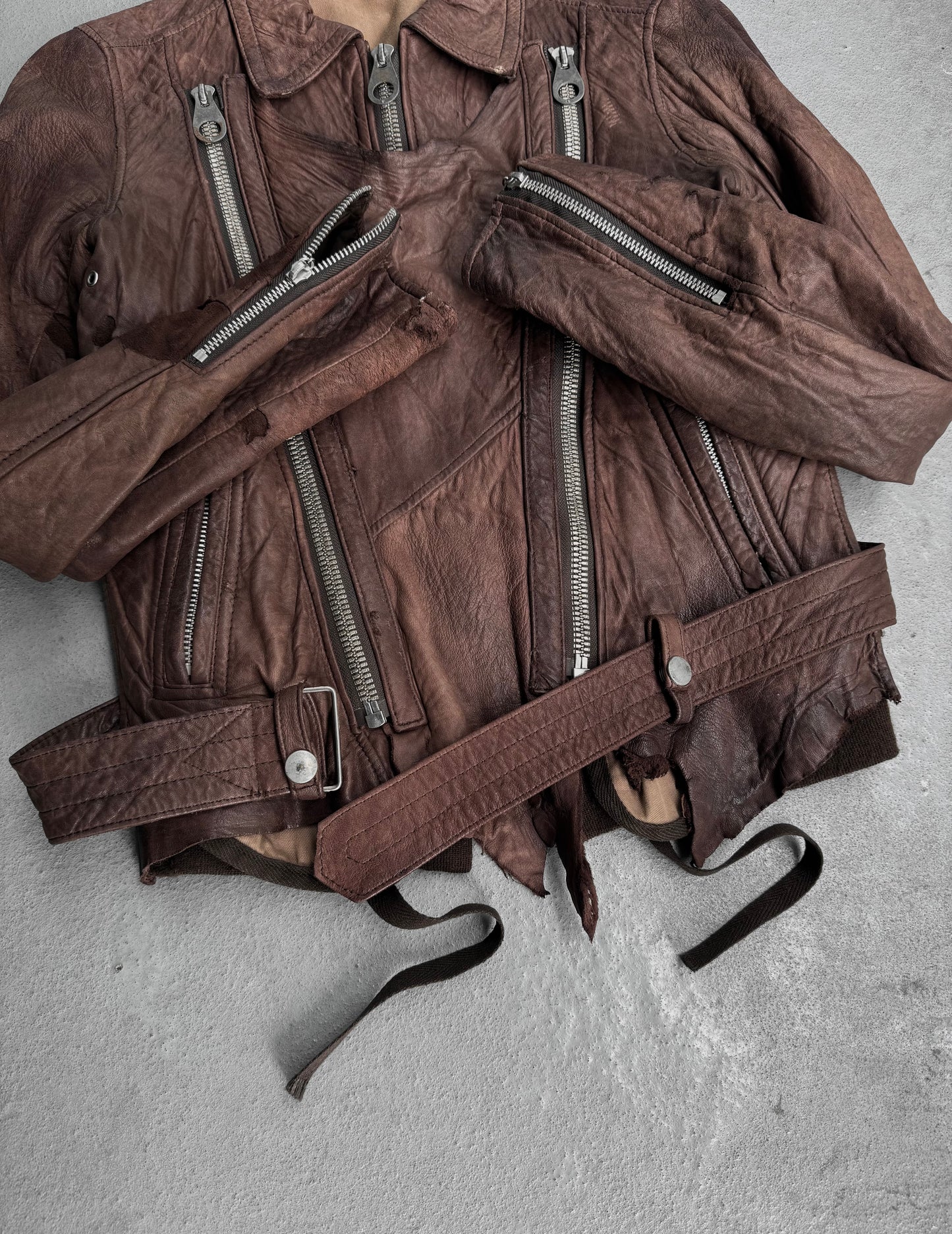 MiharaYasuhiro AW03 Distressed Sheepskin Leather Jacket