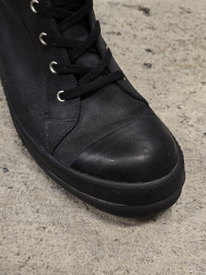 Rick Owens AW12 “MOUNTAIN” Reverse Cow Leather High Top Ramones Sneakers