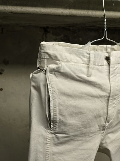Carol Christian Poell 'PM/2671OD-IN BETWEEN/2' Object-dyed Visible Meltlock Front Zip Trousers detail | DRIEW GARMENTS