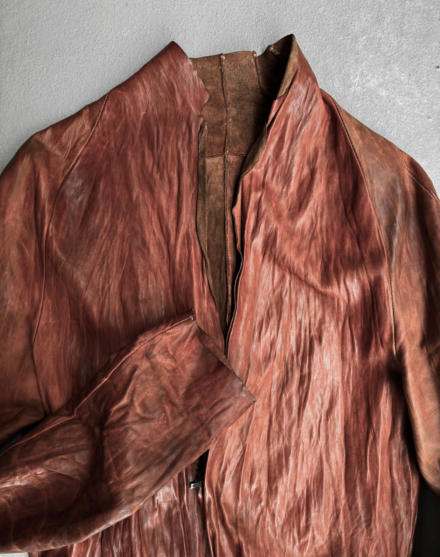 m.a+ by Maurizio Amadei ‘J13’ DAV 1.0 Unlined Raglan Cow Leather Anatomy Blazer