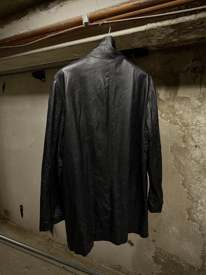 Yuji Yamada Late 90s Cow Leather High Neck Coat detail | DRIEW GARMENTS