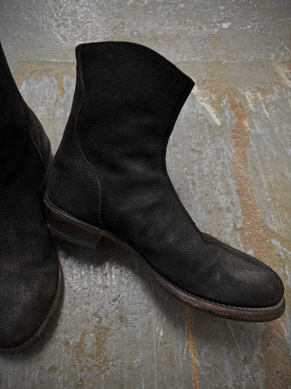 JULIUS _7 SS10-11 “neurbanvolker;” Reverse Cow Leather Back Zip Boots detail | DRIEW GARMENTS