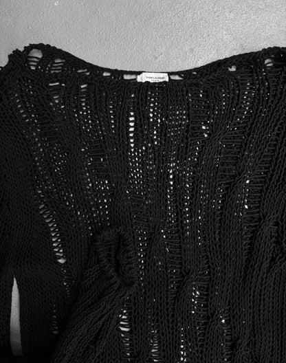 Saint Laurent Paris SS15 Fishnet Knitted Sweater