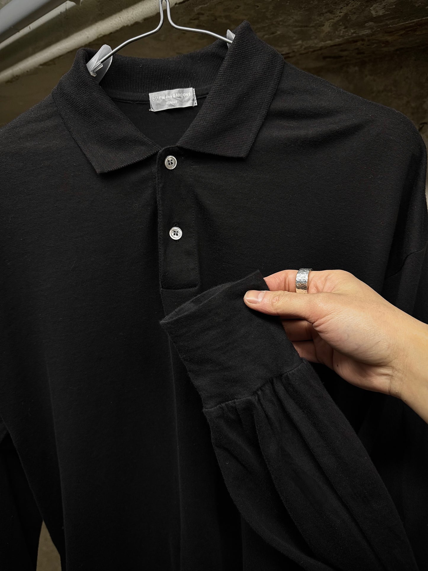 COMME des GARÇONS HOMME AD1988 Long-sleeves Polo Shirt detail | DRIEW GARMENTS