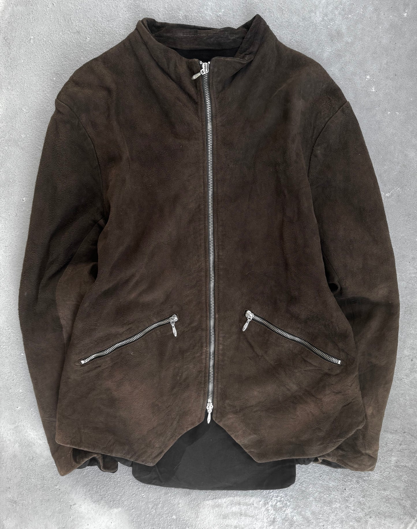 Paul Harnden Shoemakers Brown Chamois Suede Leather Jerkin Jacket