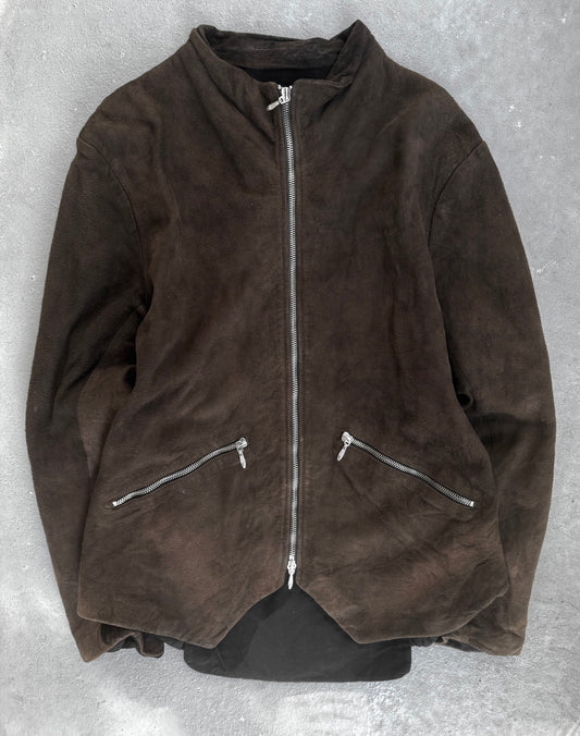 Paul Harnden Shoemakers Brown Chamois Suede Leather Jerkin Jacket