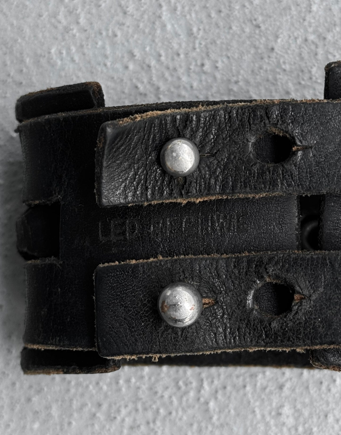 LED RECHWE Early 00s Punk Crystal Studded Leather Cuff