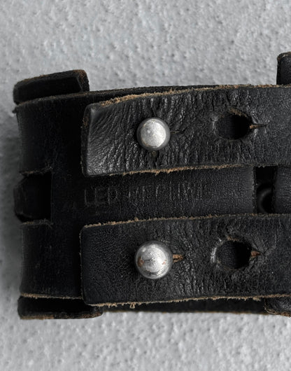 LED RECHWE Early 00s Punk Crystal Studded Leather Cuff