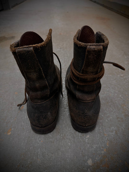 Carpe Diem Early 00s Distressed Horse Leather ‘S23M’ Lace-up Boots