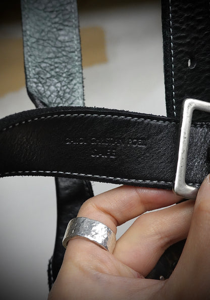 Carol Christian Poell 'AM/2623-IN PABER-PTC/10' Twisted Tonneau Paper Dart Bison Leather Belt