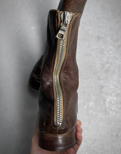 GUIDI Early 00s ‘986’ Donkey Leather Back-zip Boots