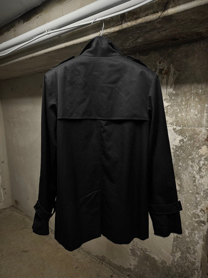 agnès b. homme Early 90s Cotton Poly Gaberdine Mac Coat detail | DRIEW GARMENTS