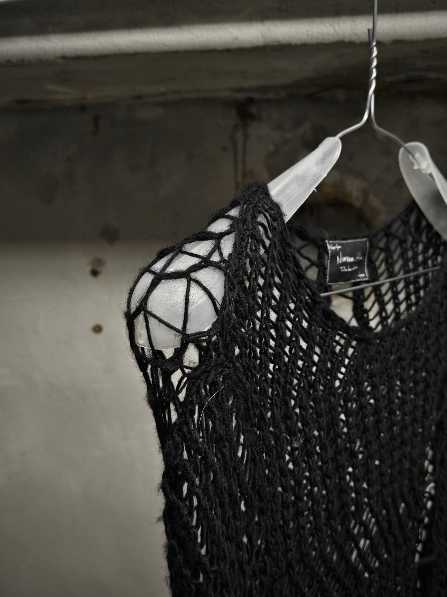 Number (N)ine SS04 "DREAM BABY DREAM" Wool Spider Knit Long-sleeves detail | DRIEW GARMENTS