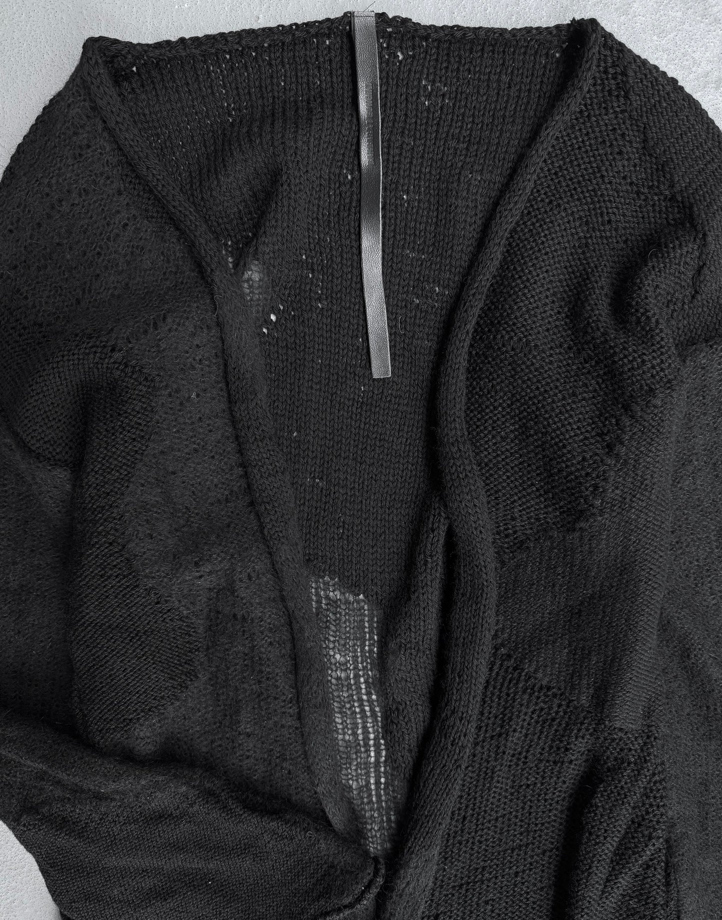 Barbara I Gongini Distressed Veil Wool Open Knitted Cardigan