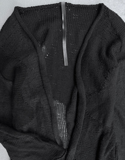 Barbara I Gongini Distressed Veil Wool Open Knitted Cardigan