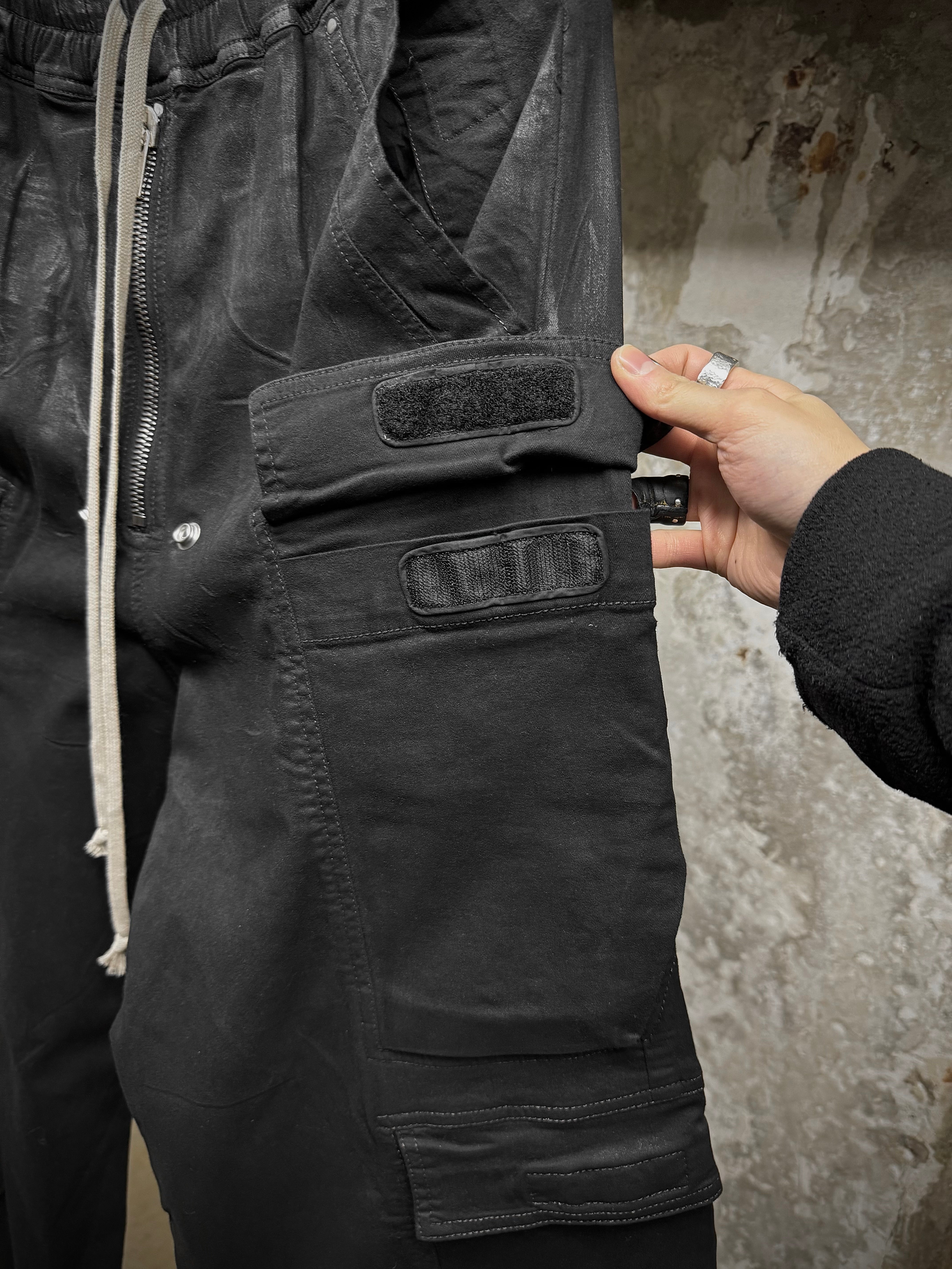 Rick Owens DRKSHDW SS25 Waxed Cargo Flare Denim | Toronto – DRIEW