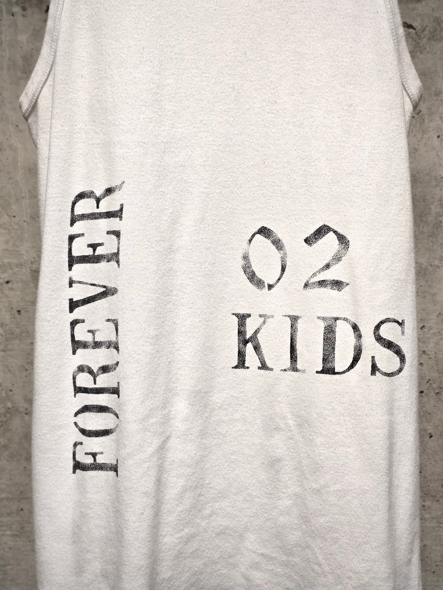 Ann Demeulemeester SS18 "FOREVER 02 KIDS" White Graphic Rib Knit Tank Top