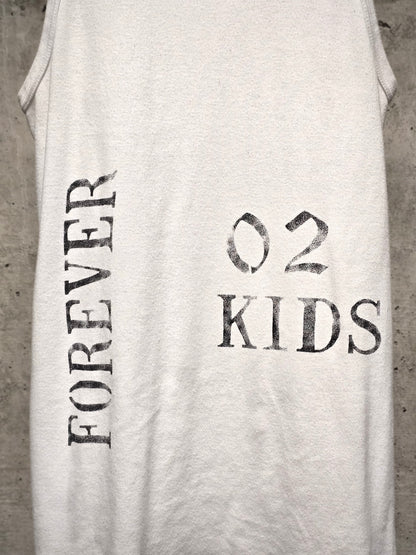 Ann Demeulemeester SS18 "FOREVER 02 KIDS" White Graphic Rib Knit Tank Top