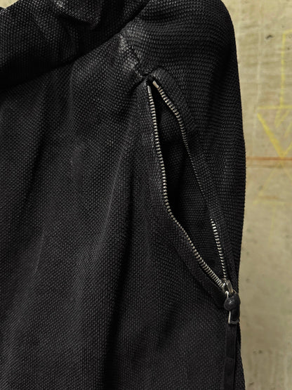 Boris Bidjan Saberi SS17 ‘P15-F0503M’ Object-dyed Vinyl Processed Military Drop-crotch Shorts