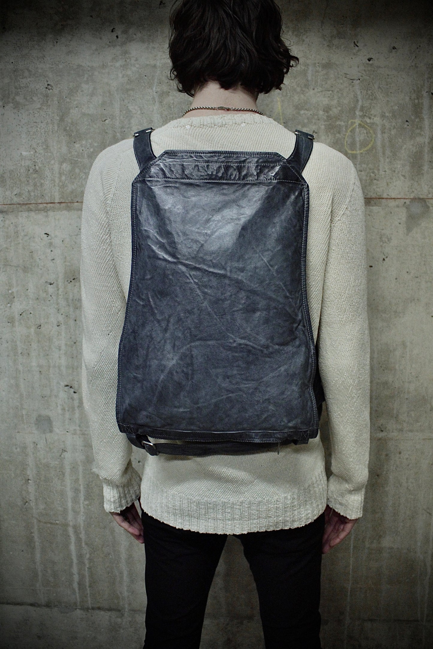 Carol Christian Poell 'VM/2423 ROOMS-PTC/29' Object-dyed Kangaroo Leather Parachute Vest Bag