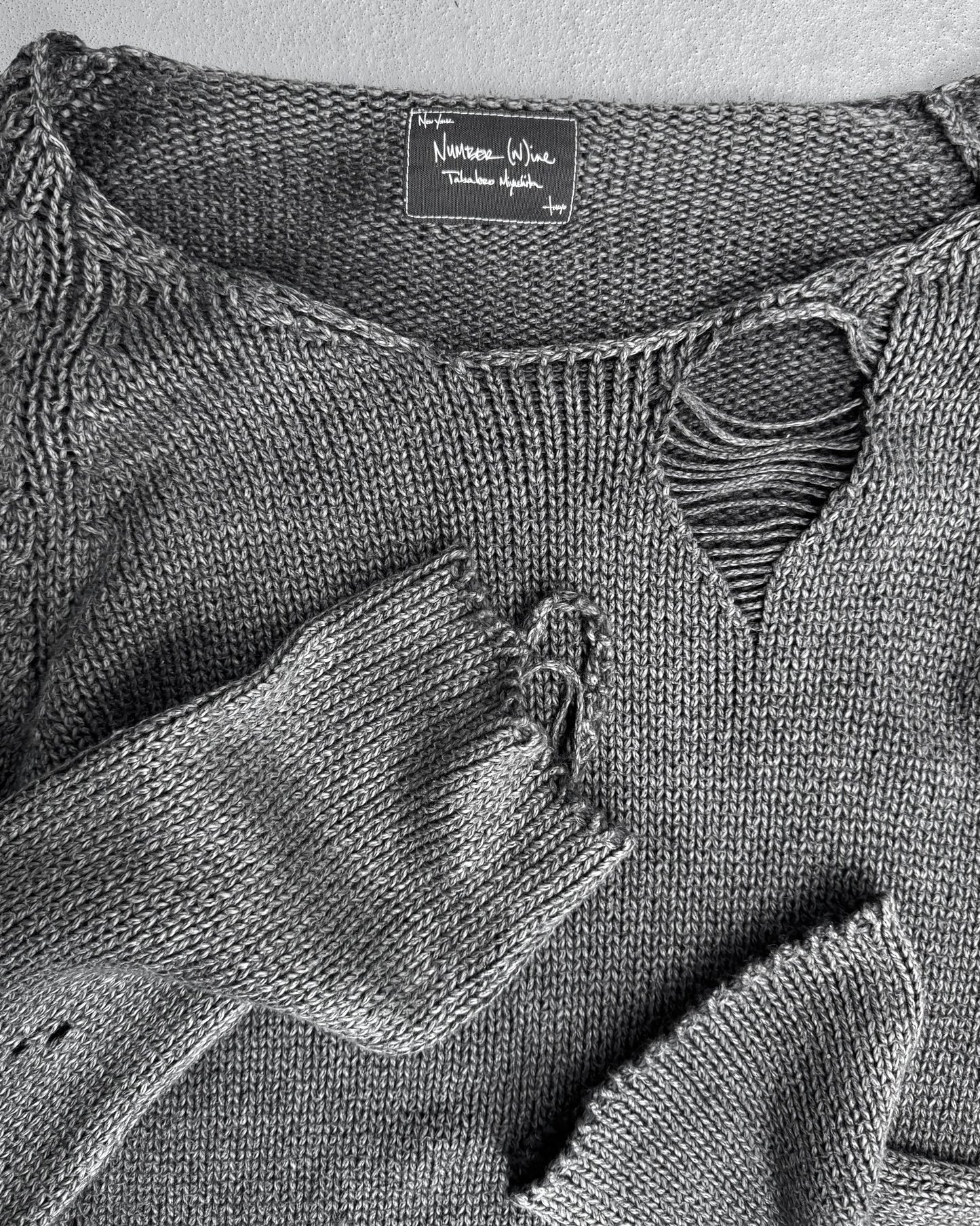 Number (N)ine SS07 “About a boy” Distressed Grunge Oversized Knit Sweater