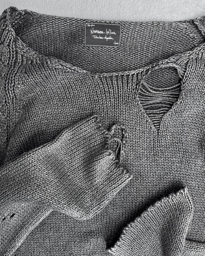 Number (N)ine SS07 “About a boy” Distressed Grunge Oversized Knit Sweater