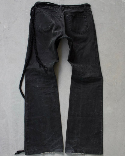 5351 Pour Les Hommes Early 00s Waxed Cotton Flare Work Pants
