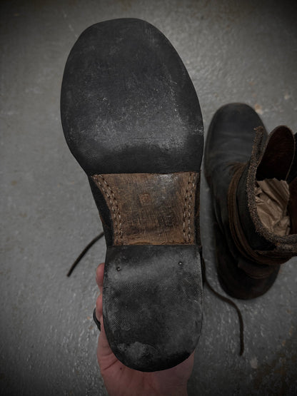 Carpe Diem Early 00s Distressed Horse Leather ‘S23M’ Lace-up Boots