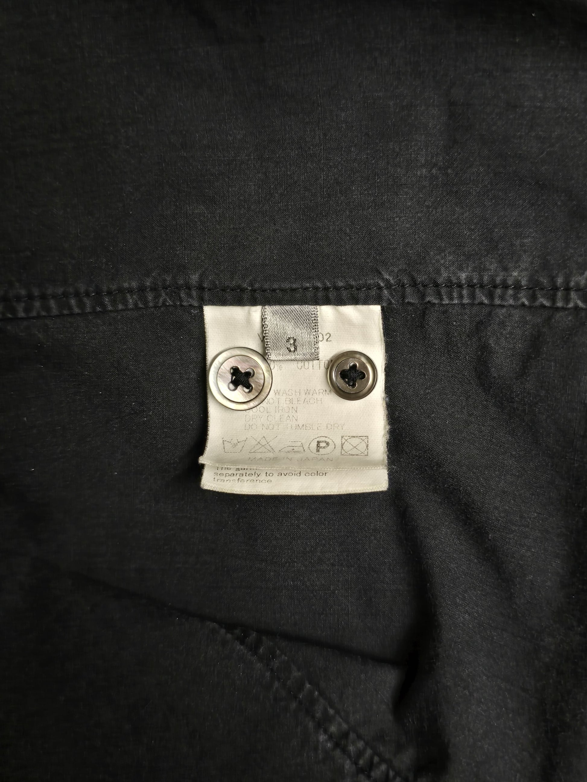 The Viridi-Anne Washed Charcoal Grey Pleated Button-Up Shirt detail | DRIEW GARMENTS