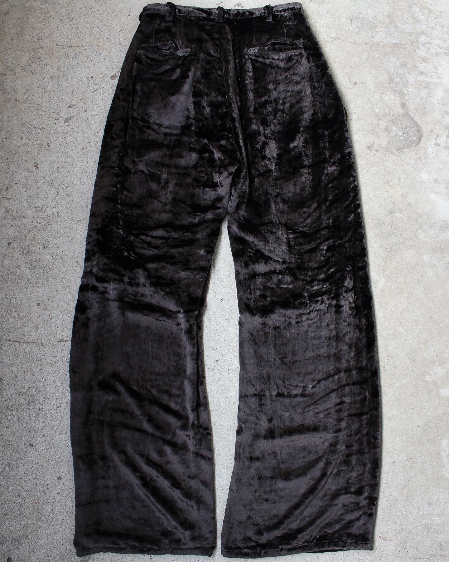 back shot Sulvam SS17 *SAMPLE* Wide Cut Velour Dress Pants