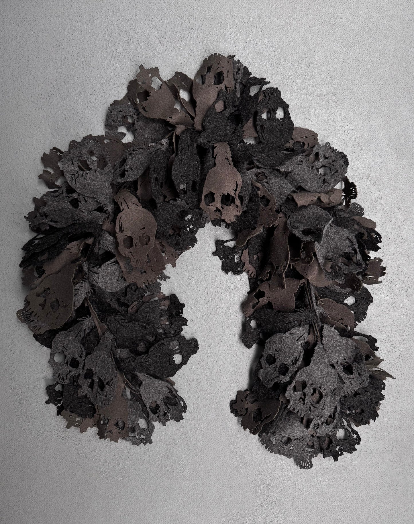 UNDERCOVER AW05 “Arts & Crafts” Laser Cut Skull Felted Wool Scarf