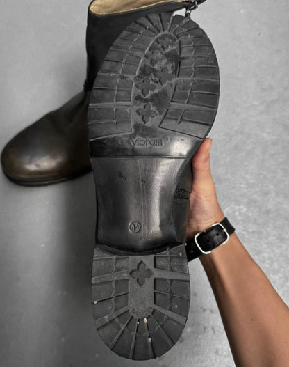 m.a+ by Maurizio Amadei 'S1G3Z' VA 1.5 Grey Spiral Zip Horse Leather Boots