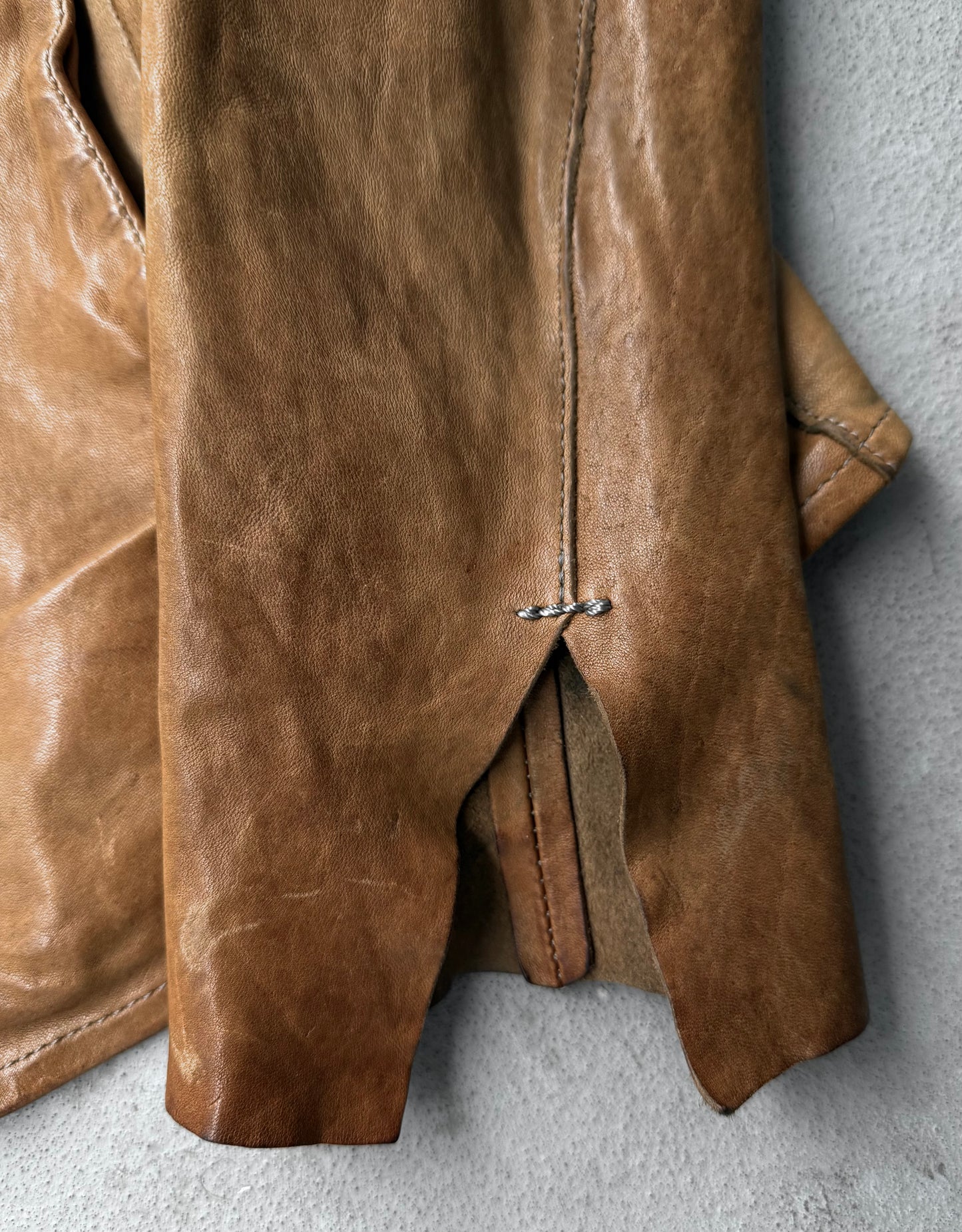 Isamu Katayama “BACKLASH” AW09 Distressed Horse Leather ‘Gimp’ Zip Hooded Jacket