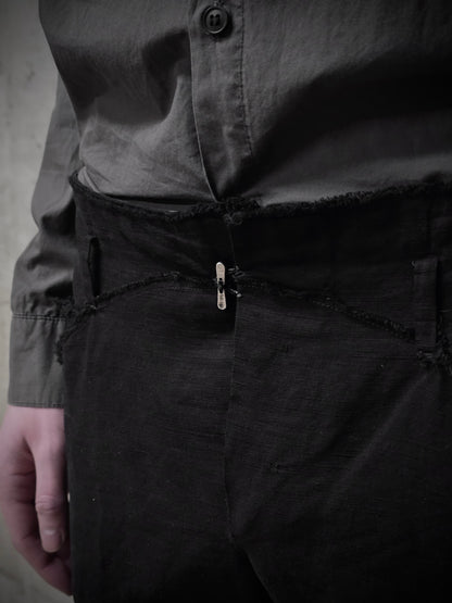 m.a+ by Maurizio Amadei SS13 'P211' Frayed Edge Bootcut Linen Pants