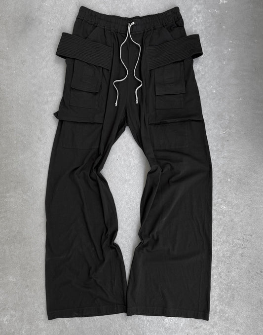 Rick Owens DRKSHDW AW24 "PORTERVILLE" Drop-cotch Wide Leg Creatch Cargo Pants