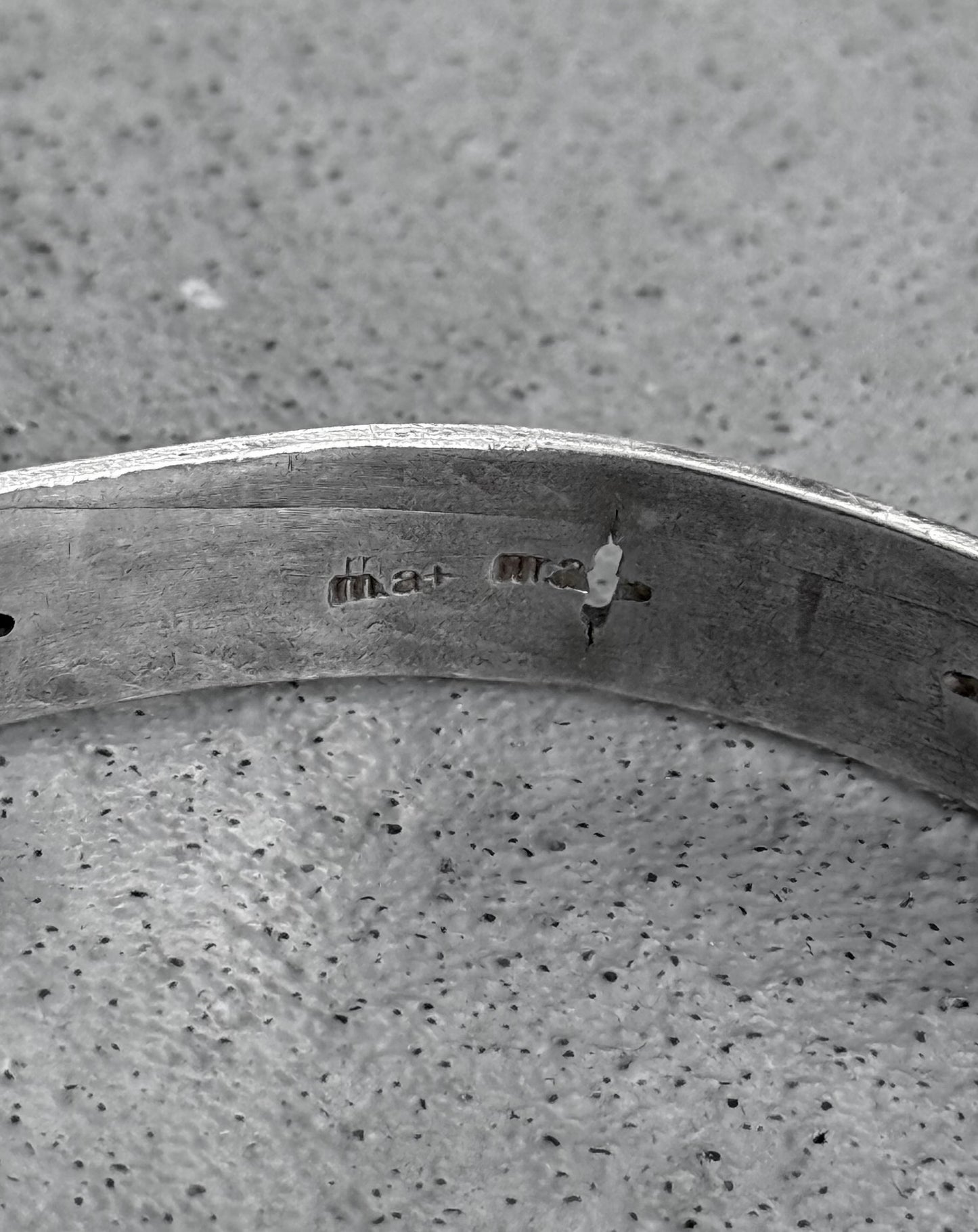 m.a+ by Maurizio Amadei 'AB15 AG' Cross Punched Silver Bracelet