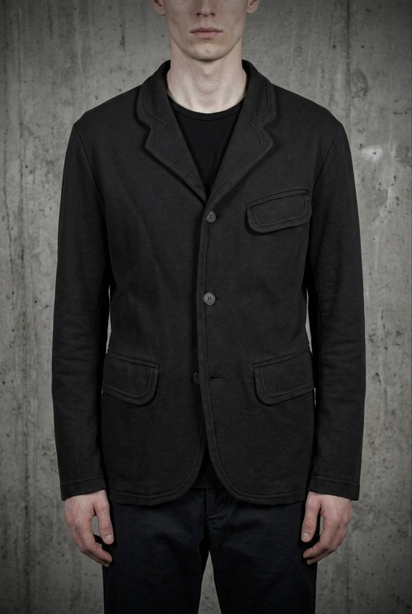 Jean Paul Gaultier Jean-Paul GAULTIER HOMME 90s Charcoal Grey Unlined Work Blazer detail | DRIEW GARMENTS