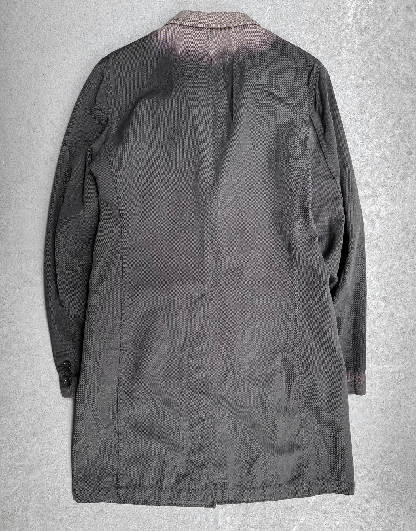 COMME des GARÇONS HOMME PLUS EVERGREEN SS08 Acid Bleached Button-up Coat