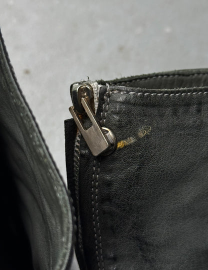 Carol Christian Poell ‘AM/2687P ROOMS-PTC/19’ Kangaroo Leather Titanium Prosthetic Tornado Zip Boots