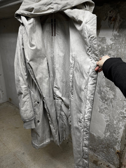 Rick Owens DRKSHDW AW10 "GLEAM" PEARL Hooded Padded Parka Coat detail | DRIEW GARMENTS