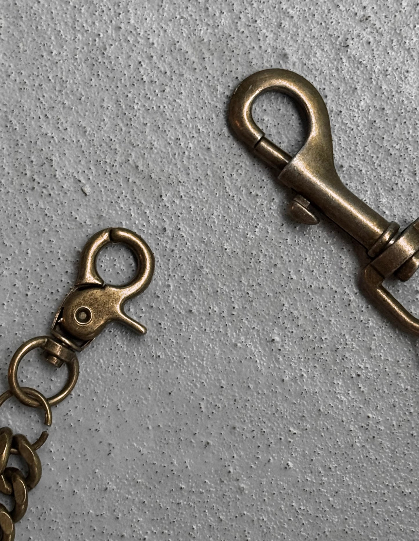 Japanese Custom-made Bronze Wallet Chain with Gold Plated Crucifix