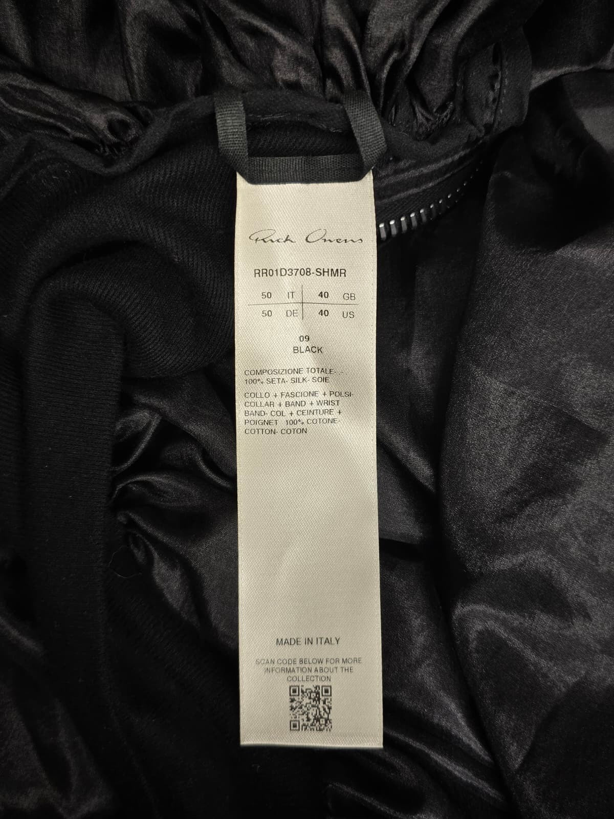 Rick Owens SS24 "LIDO" Silk Bubble Batwing Flight Bomber Jacket