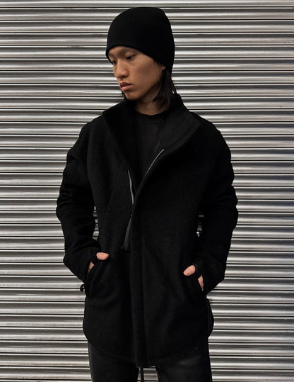 Boris Bidjan Saberi AW13-14 Asymmetrical Felted Wool Zip-up Jacket